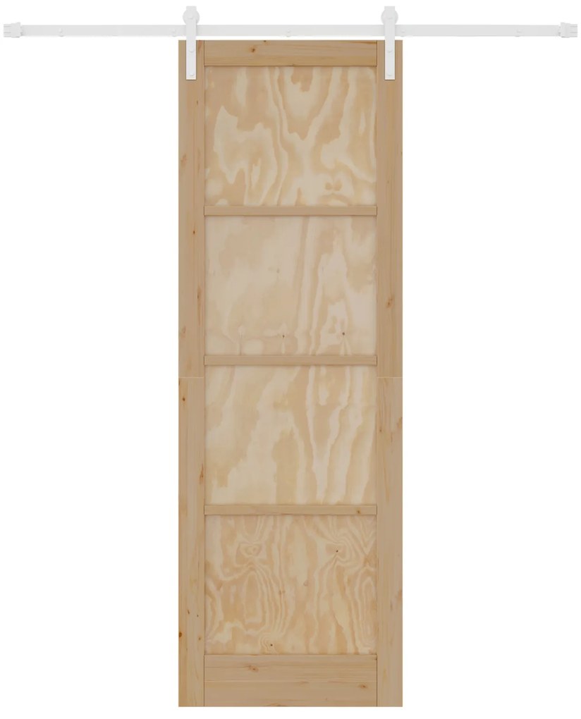 Porta Deslizante vidaXL com Conjunto de Ferragens 78x232 cm Madeira Ma
