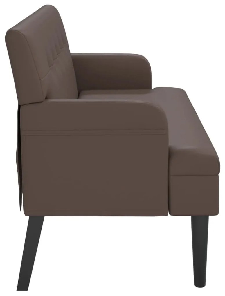 Banco com encosto 112x65,5x75 cm couro artificial castanho