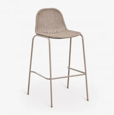 Pack De 4 Bancos Altos Empilháveis Em Rattan Sintético Reiven Moka Brown & ↑75 Cm - Sklum