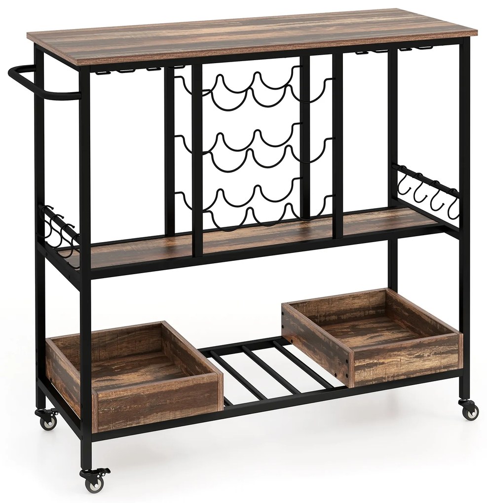 Mesa de centro retangular com tampo transparente e estrutura de madeira de borracha - Natural