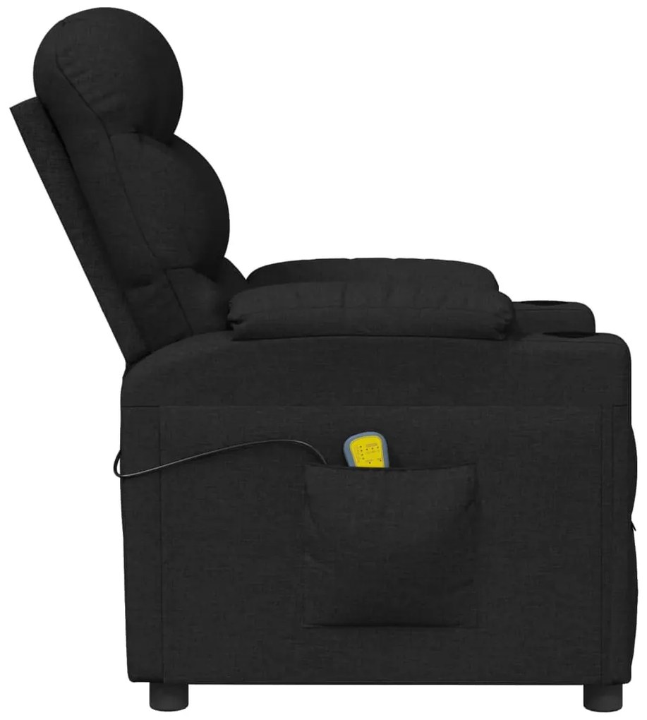 Poltrona de massagens reclinável tecido preto