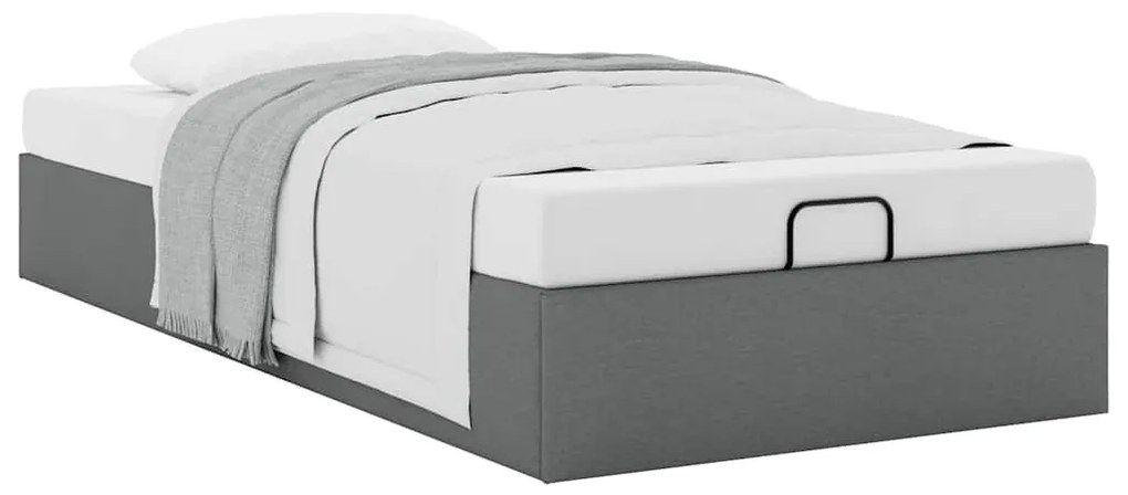 Estrutura de cama otomana sem colchão 90x200 cm cinzento escuro