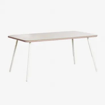 Mesa De Jantar Retangular 160x90 Cm Em Vidro Arhiza Tapioca Bege - Sklum