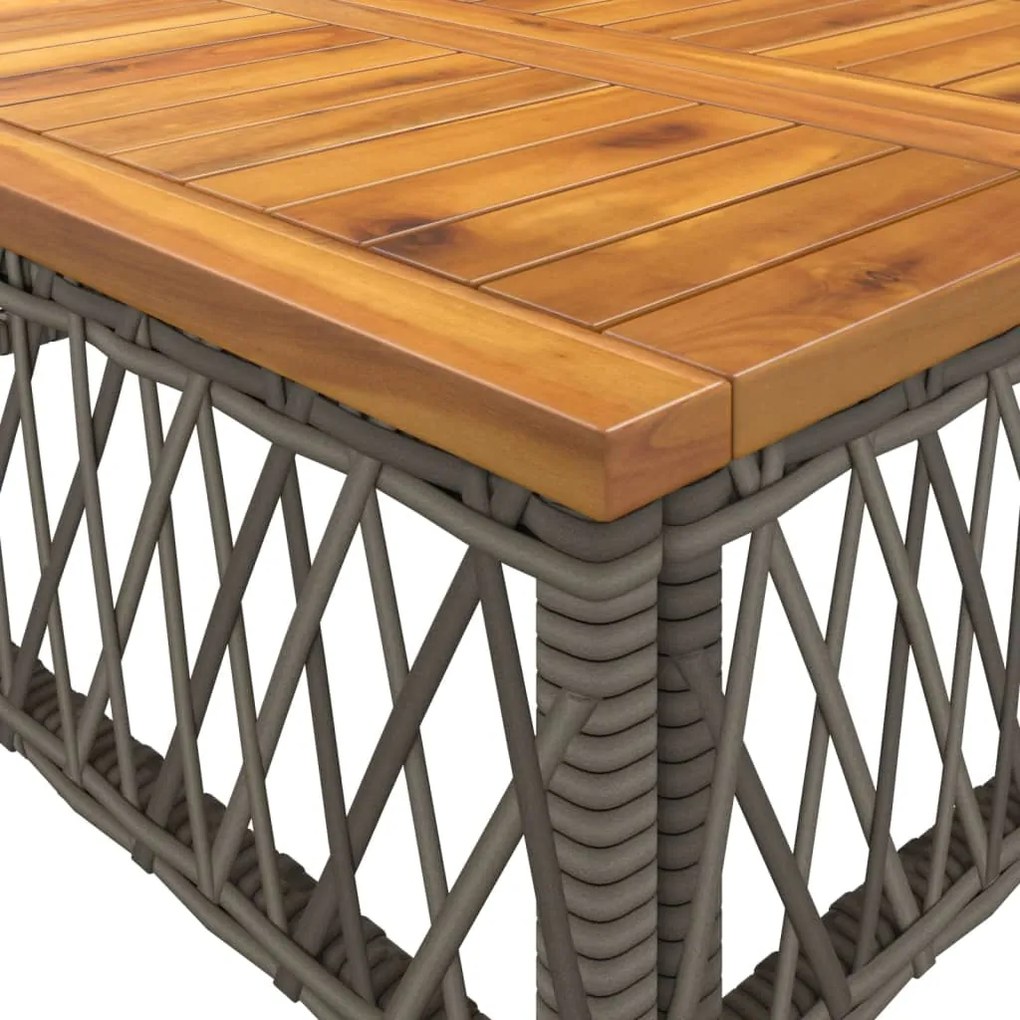 2 pcs conjunto sofás de jardim c/ almofadões vime PE cinzento