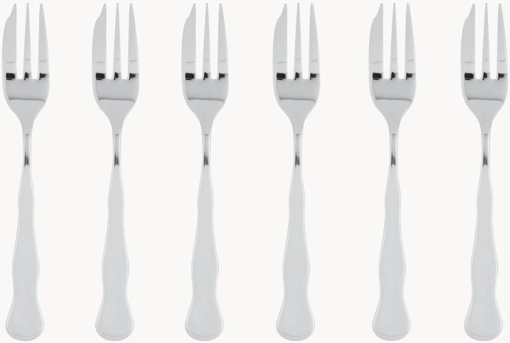 Garfos de sobremesa em aço inoxidável polidos 1965, conjunto de 6