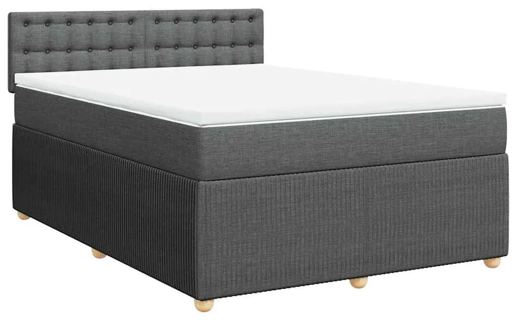 Cama com molas/colchão 160x200 cm tecido cinzento-escuro