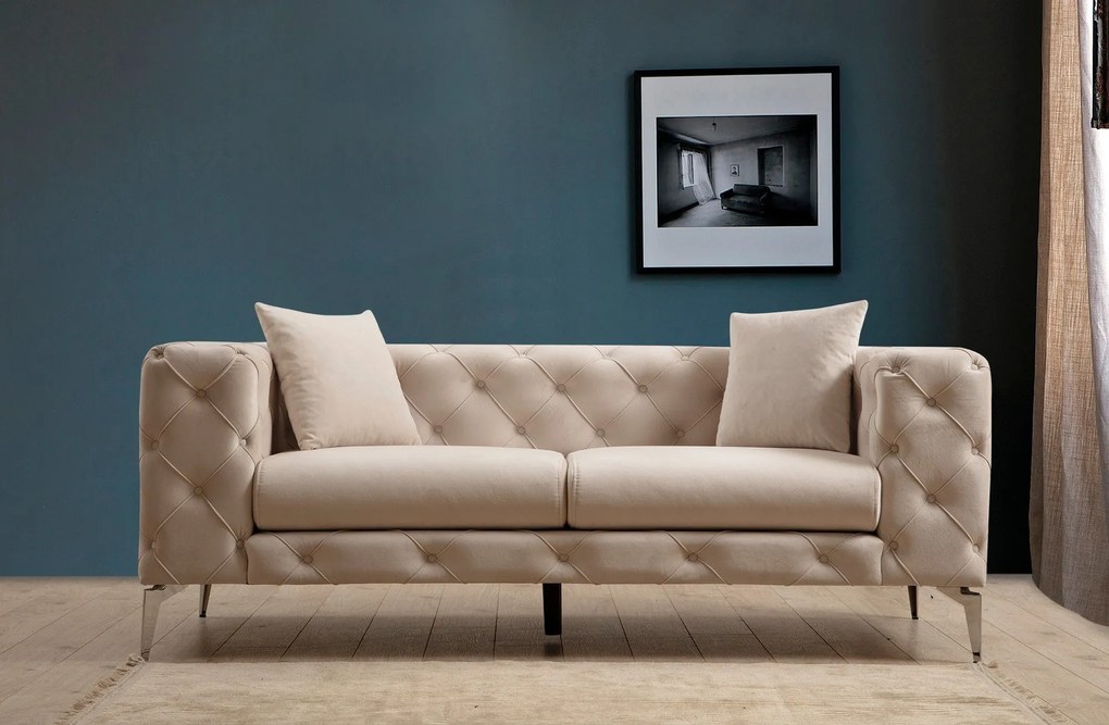 Sofá de 2 Lugares Como – Ecru – 197 cm x 73 cm x 90 cm