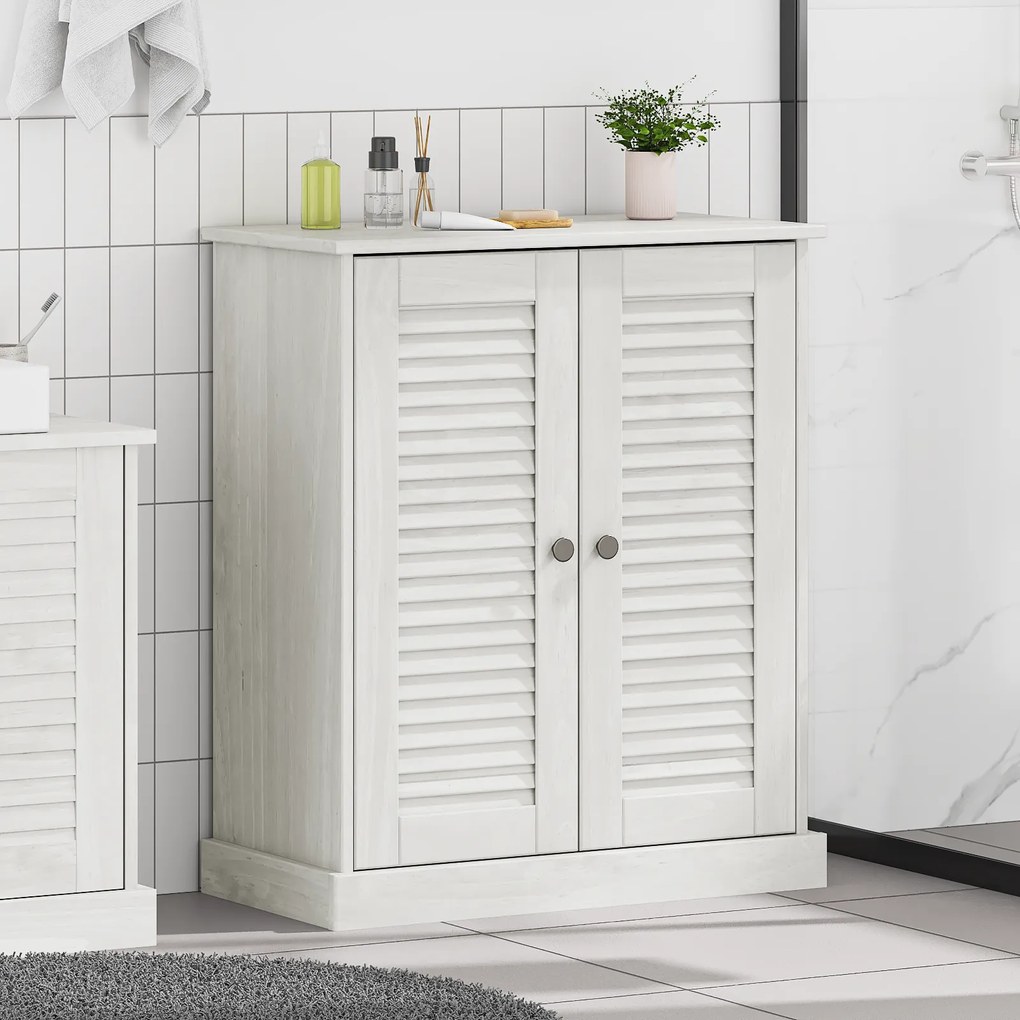 vidaXL Armário de Banheiro com armazenamento Branco 68 x 34 x 80 cm