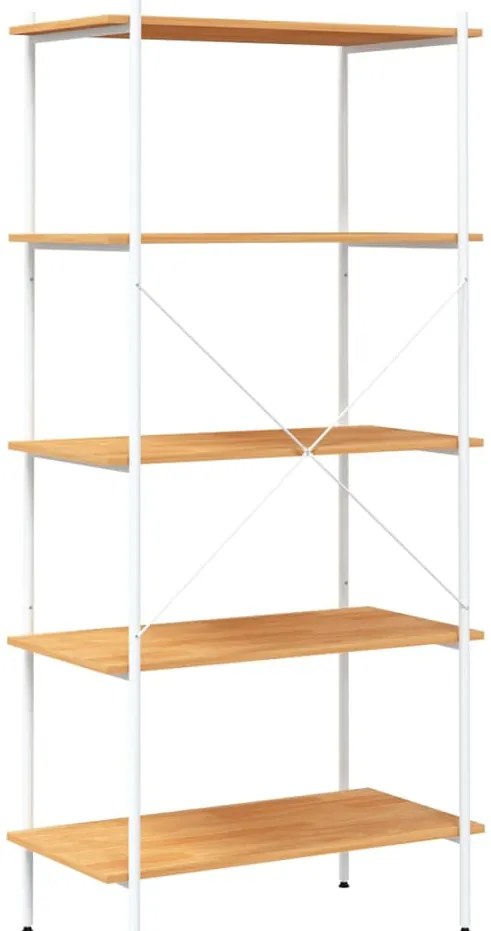 Unidade com 5 prateleiras 80x40x163 cm branco/cor de carvalho