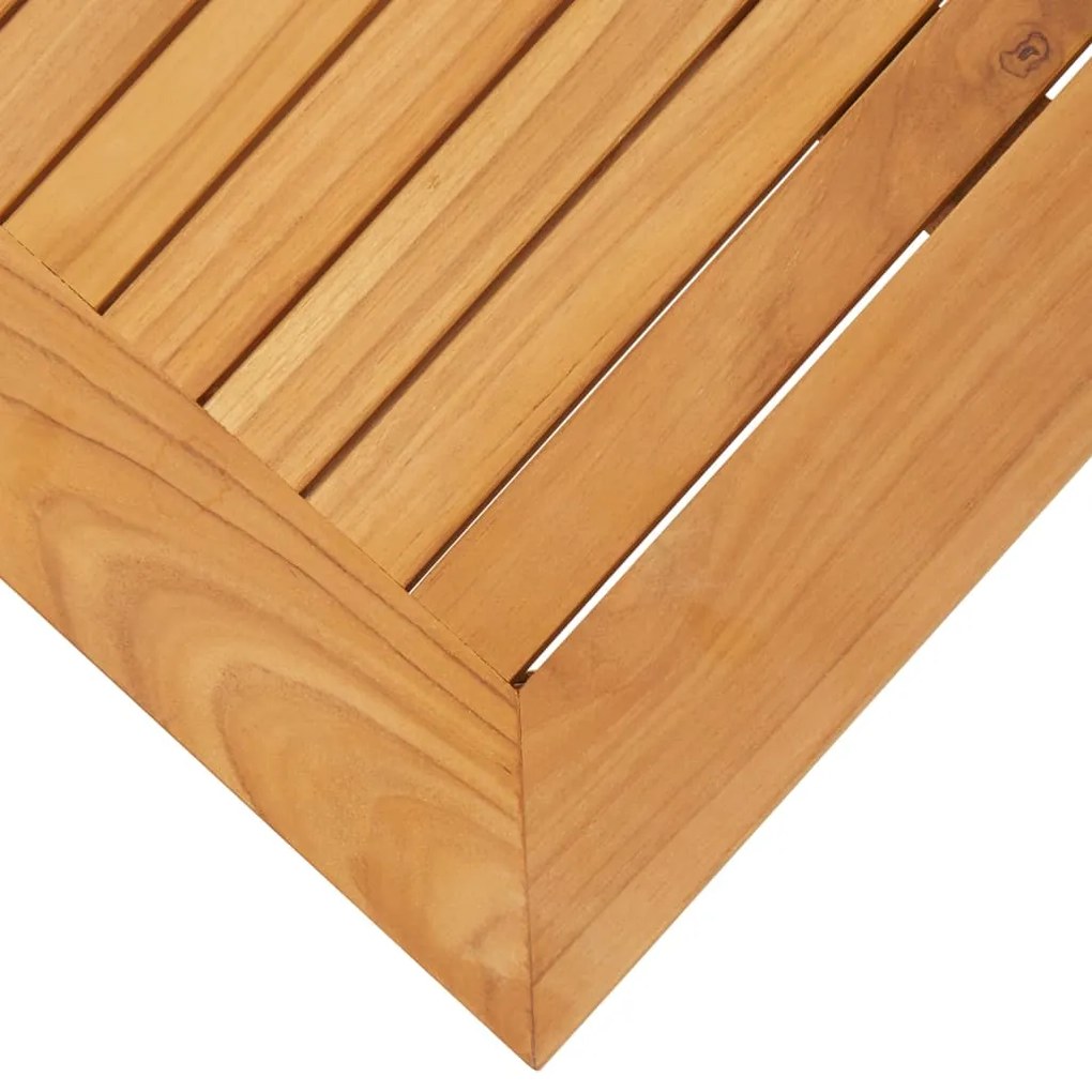 Mesa de apoio jardim 45x45x38 cm teca maciça/aço inoxidável