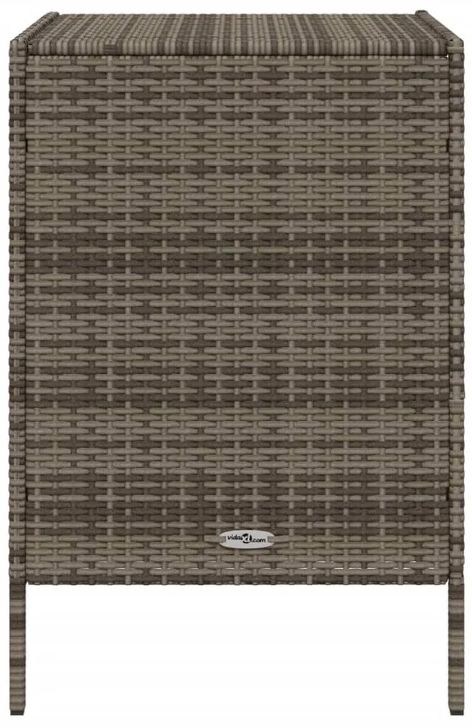 Armário de arrumação para jardim 55x59x80 cm vime PE cinzento