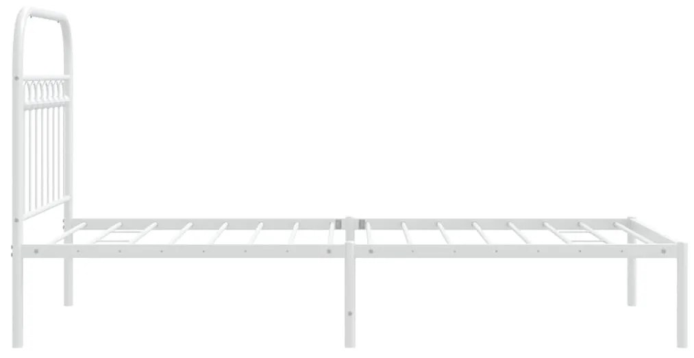 Estrutura de cama com cabeceira 90x200 cm metal branco