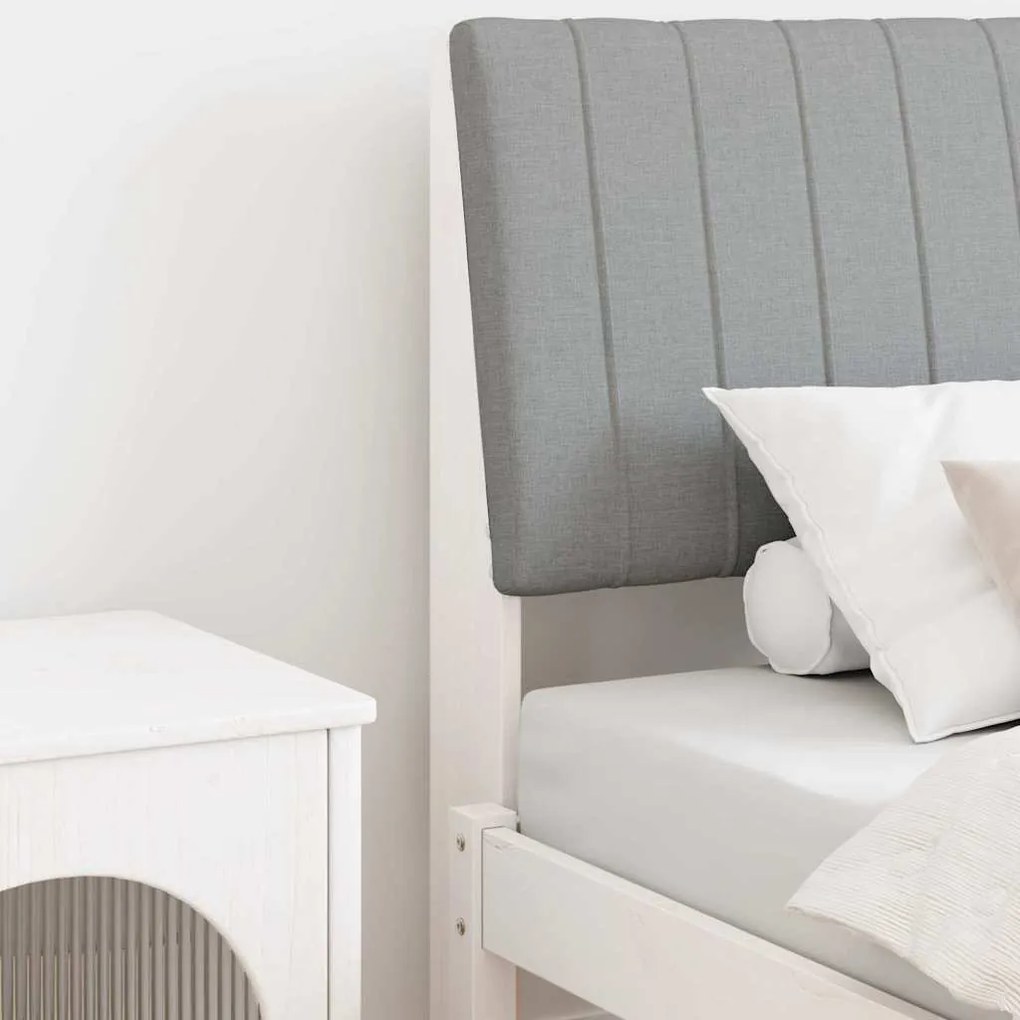 vidaXL Cabeceira estofada Cinzento-claro 90 cm