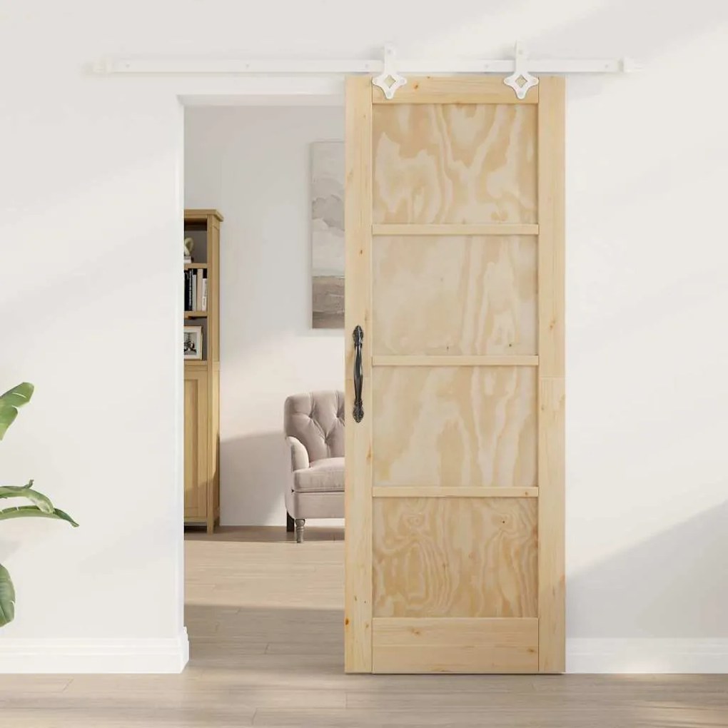 Porta Deslizante vidaXL com Conjunto de Ferragens 73.5x198.5 cm Madeir
