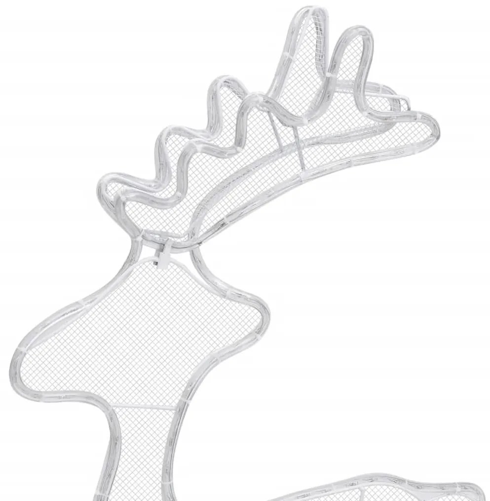 Rena decorativa Natal c/ malha de aço 306 luzes LED 60x24x89 cm
