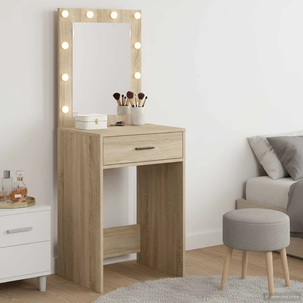 vidaXL Mesa de vestir com gaveta Carvalho Sonoma 50 x 41 x 135 cm