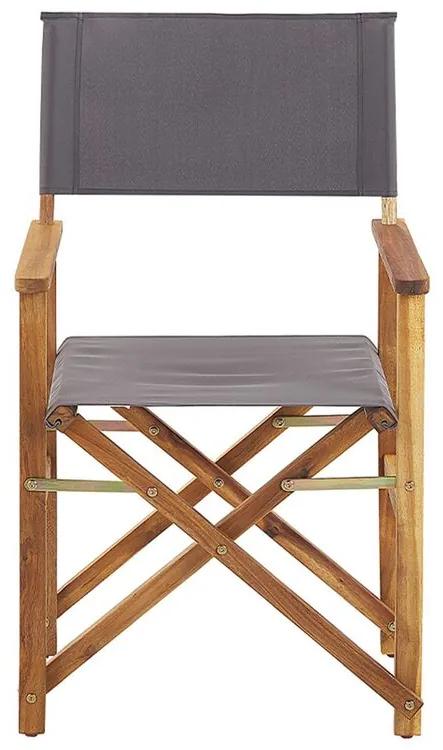 Conjunto 2 cadeiras madeira clara e 2 lonas cinzentas e padrão tucano CINE Beliani
