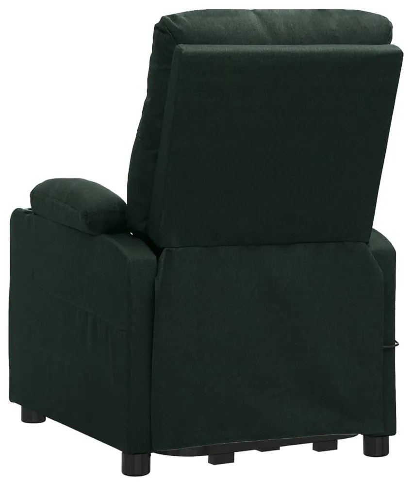 Poltrona elevatória de massagens tecido verde-escuro