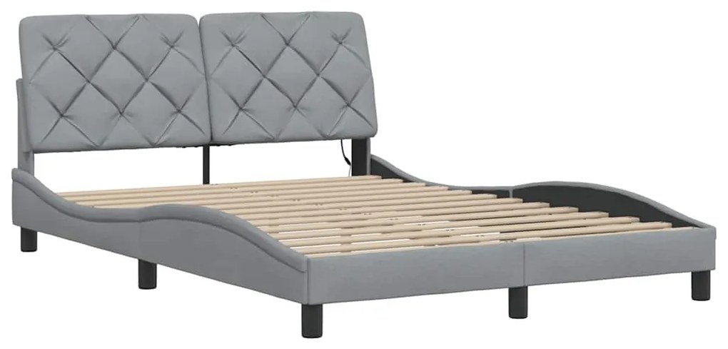 Estrutura de cama com LED sem colchão 120x200 cm tecido