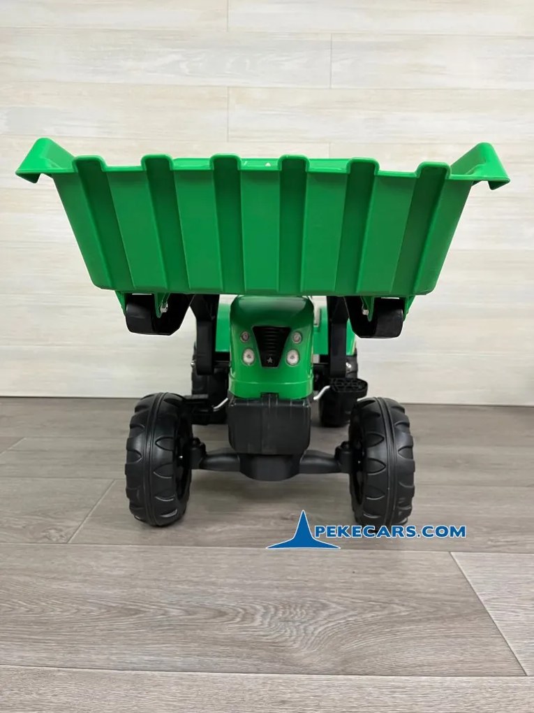 Trator infantil a pedais COM REBOQUE E PÁ, COR VERDE