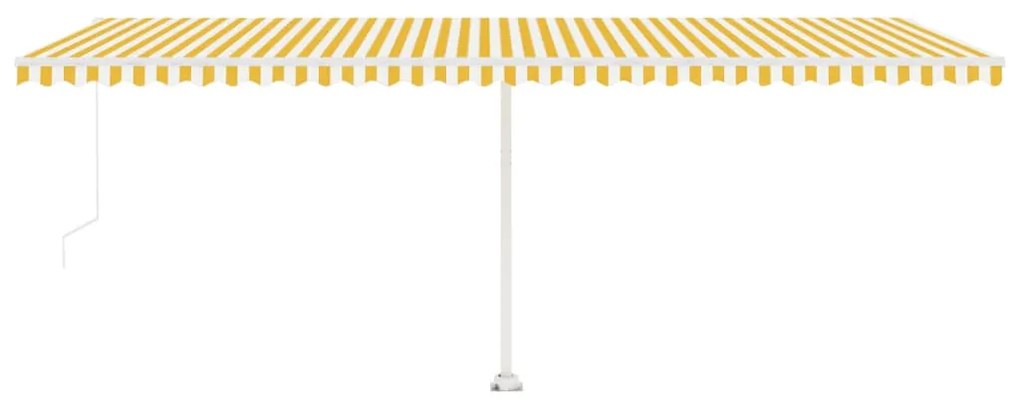 Toldo retrátil manual com LED 600x300 cm amarelo e branco