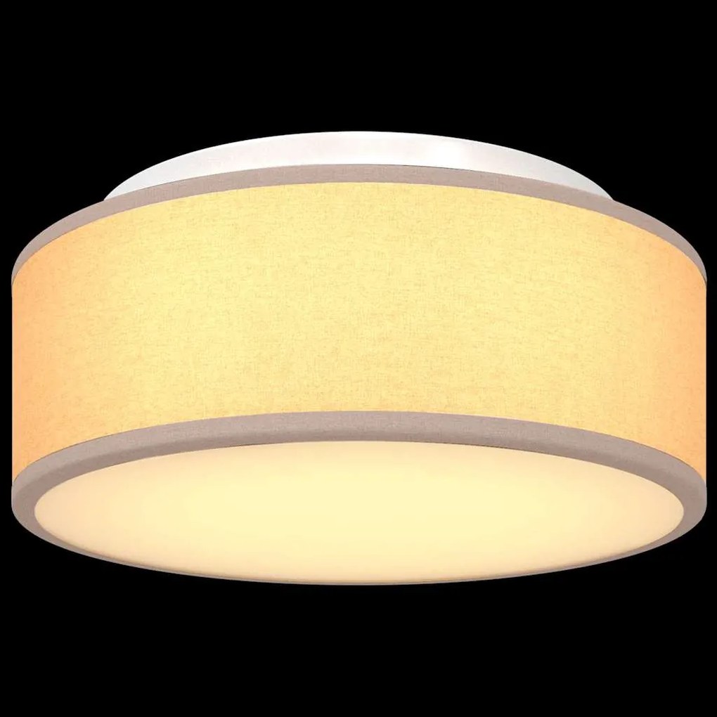 Luz de Teto Embutida Taupe 30 cm Tecido E27