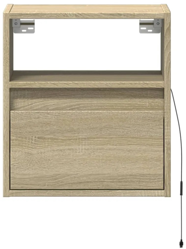 Móvel de parede p/ TV c/ luzes LED 41x31x45 cm carvalho sonoma