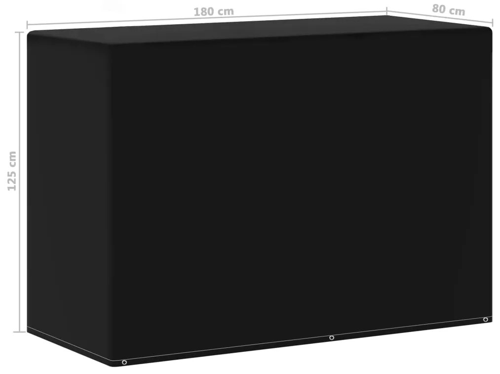 Capa de jardim para barbecue a gás com 6 ilhós 180x80x125 cm