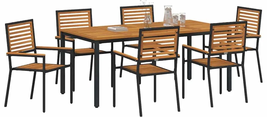 Conjunto de Jantar de Jardim de 7 Peças vidaXL em Rattan Sintético Pre