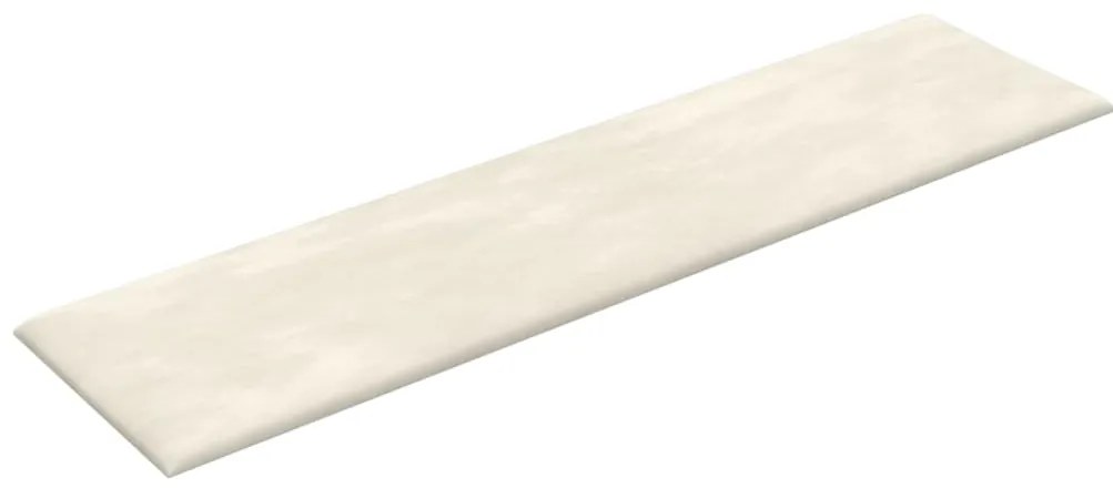 Painel de parede 12 pcs 60x15 cm veludo 1,08 m² cor creme