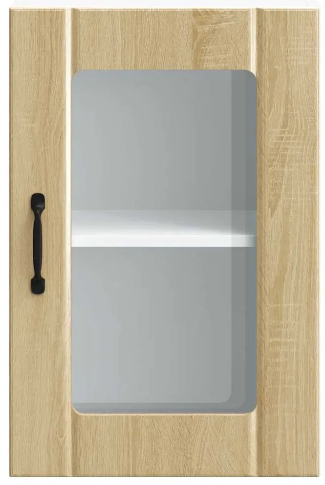 Armário de parede de cozinha porta vidro Lucca carvalho sonoma