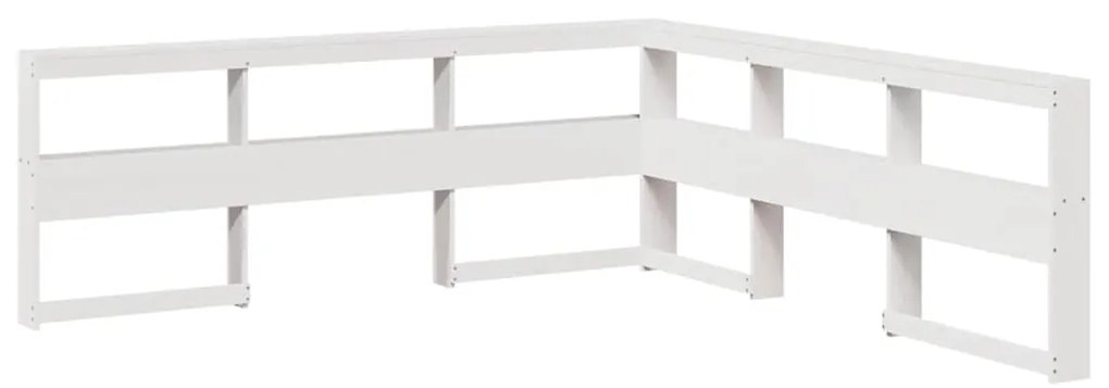 Cama com estante sem colchão 180x200 cm pinho maciço branco