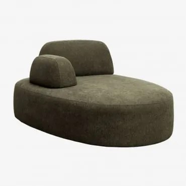 Módulo Chaise Longue Esquerdo Com Apoio De Braço Para Sofá Modular Estofado Giorgia Tecido Verde Exército - Sklum