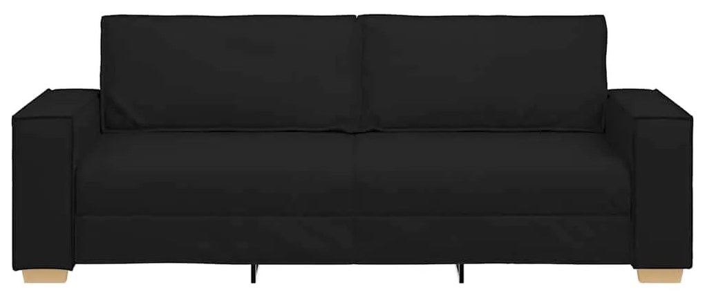 Sofá de 3 lugares preto 180 cm tecido