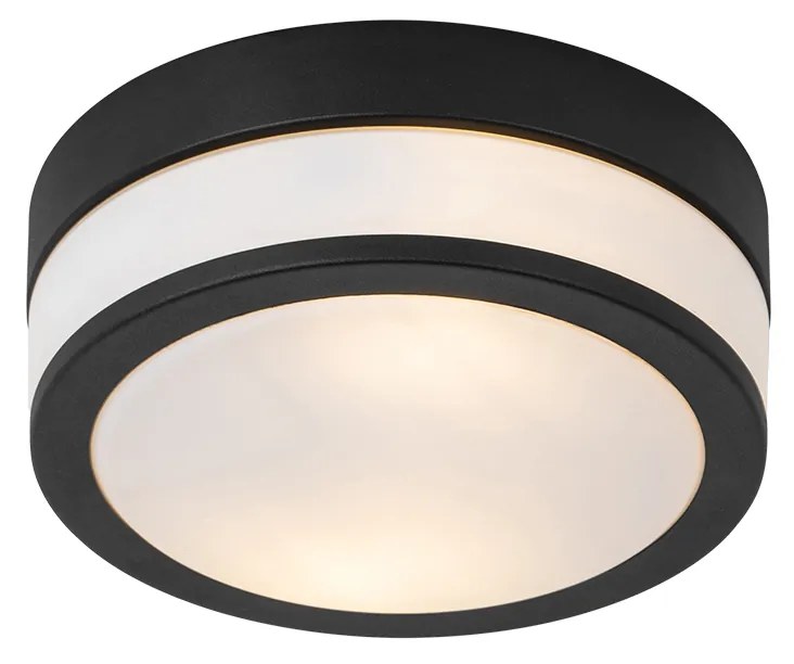 Candeeiro de teto exterior moderno preto 23 cm IP44 - Flavi Moderno
