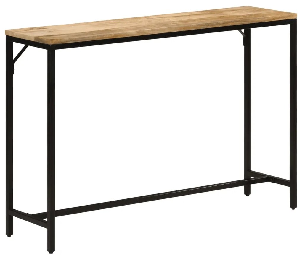 Mesa consola 110x30x75 cm madeira mangueira áspera maciça/ferro