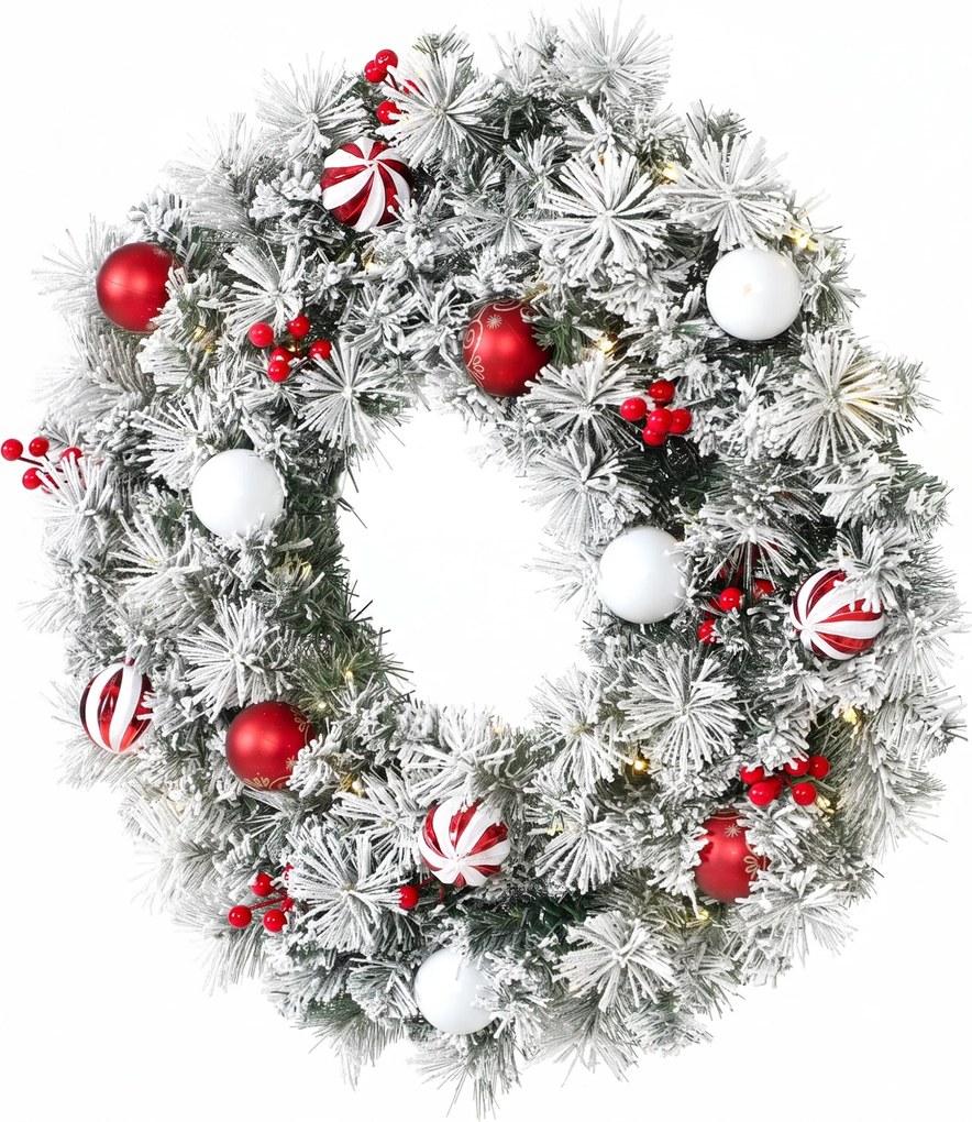 Grinalda de Natal Luminosa, 60 x 60 x 12 cm, 50 LED com 8 Modos, Verde