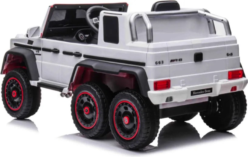 Carro elétrico para crianças Mercedes-Benz G63 6x6, 12V com pneus de borracha Branco