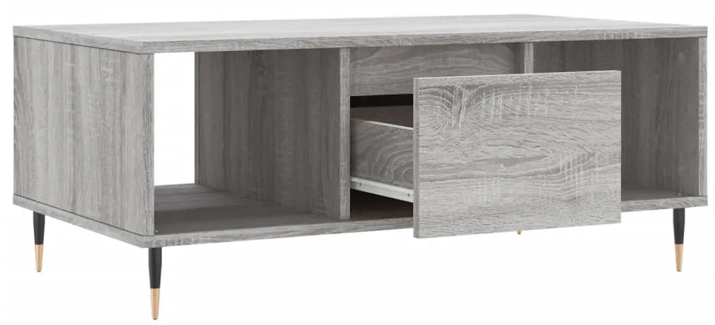 Mesa de centro 90x50x36,5 cm derivados madeira cinzento sonoma