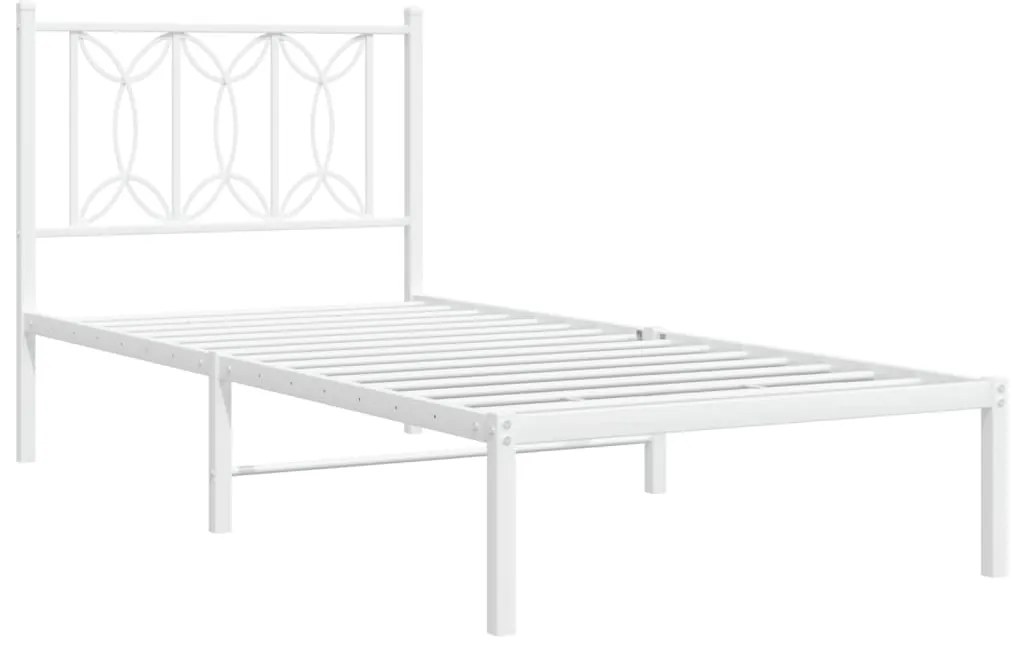 Estrutura de cama sem colchão com cabeceira 75x190 cm branco
