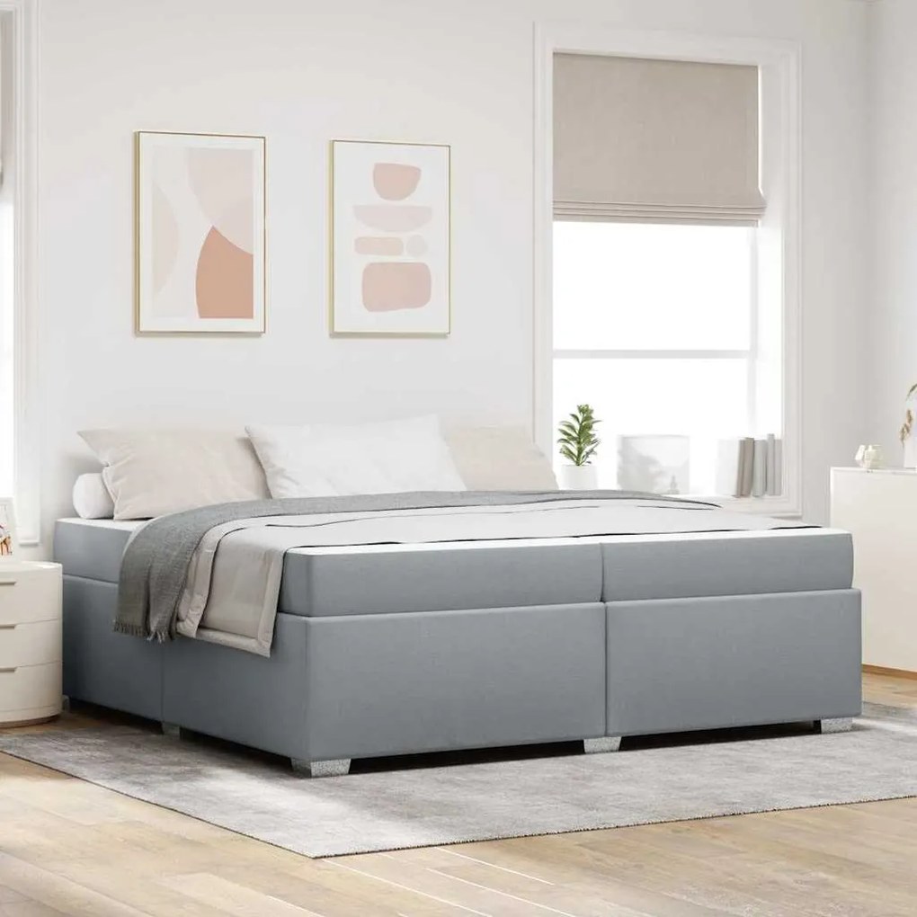 vidaXL Estrutura da Cama Cinzento-claro 200 x 200 cm tecido