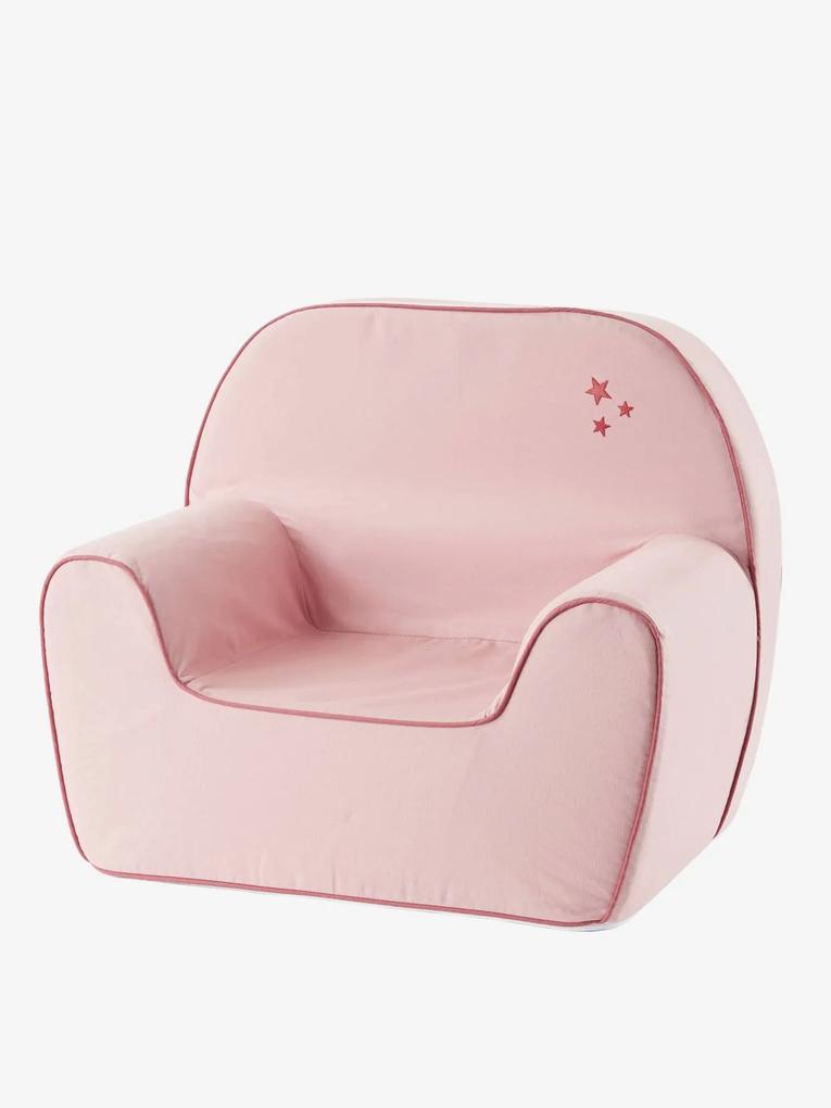 Cadeirão personalizável para bebé, em espuma rosa claro liso