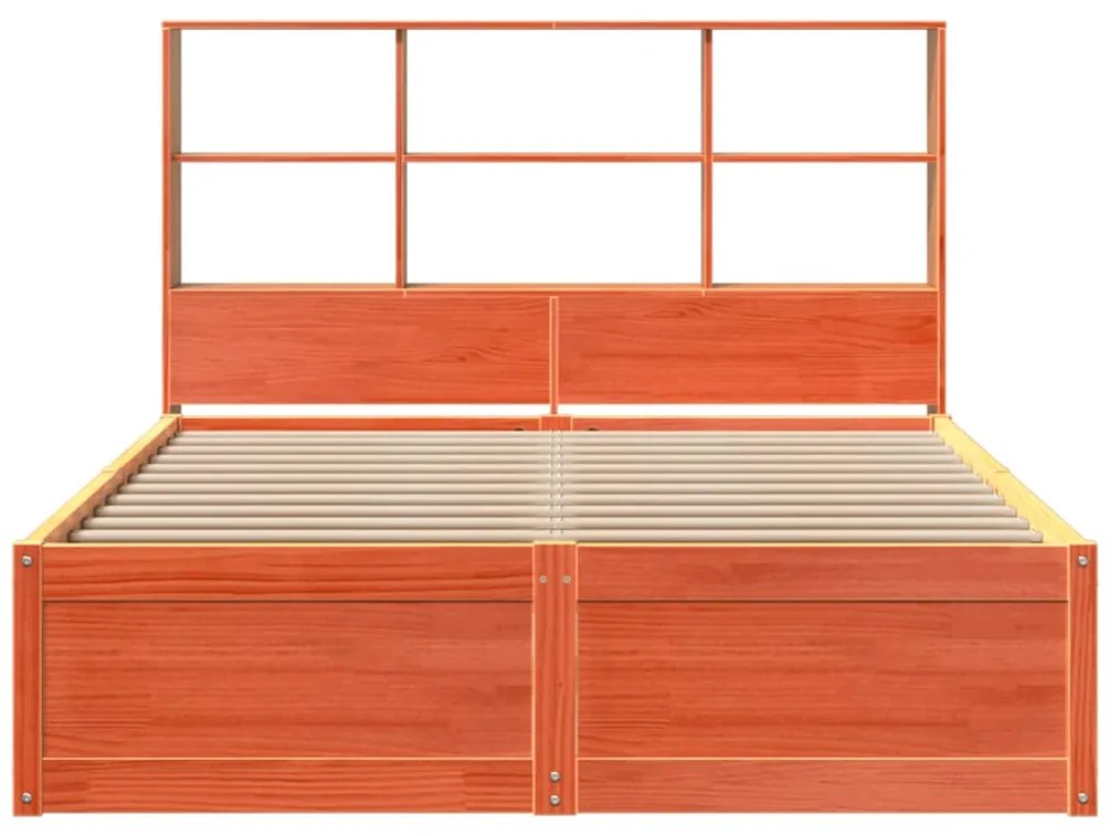 Cama sem colchão 120x200 cm madeira pinho maciça castanho-mel