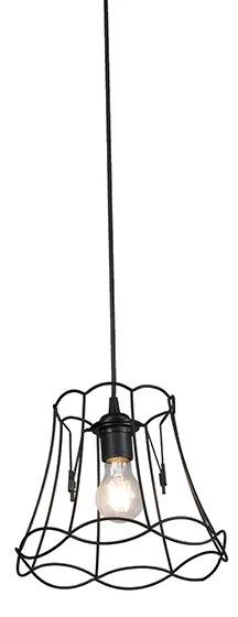 Candeeiro de suspensão retro preto 20 cm - Granny Frame