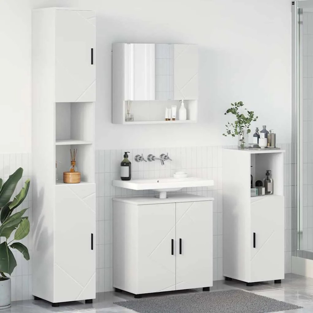 vidaXL Conjunto de Móveis para Banheiro 4 pcs Branco 61 x 35 x 64 cm