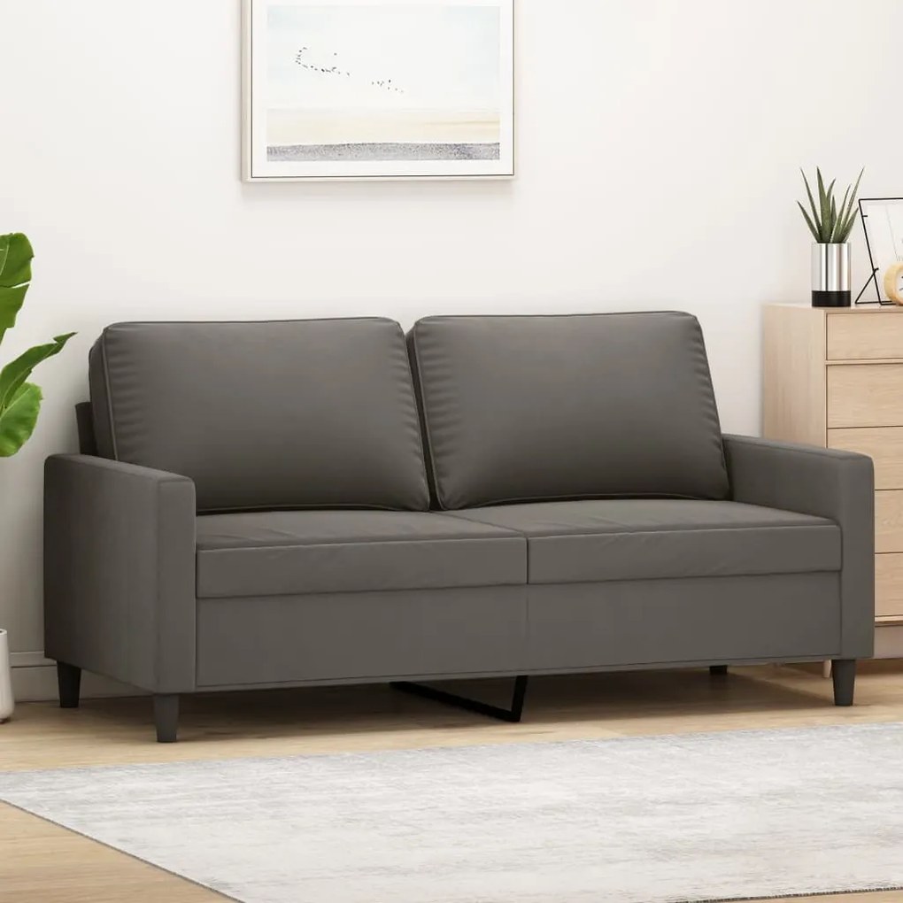 vidaXL Sofá de 2 lugares 140 cm veludo cinza-escuro