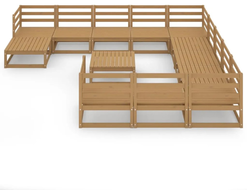 13 pcs conjunto lounge de jardim pinho maciço