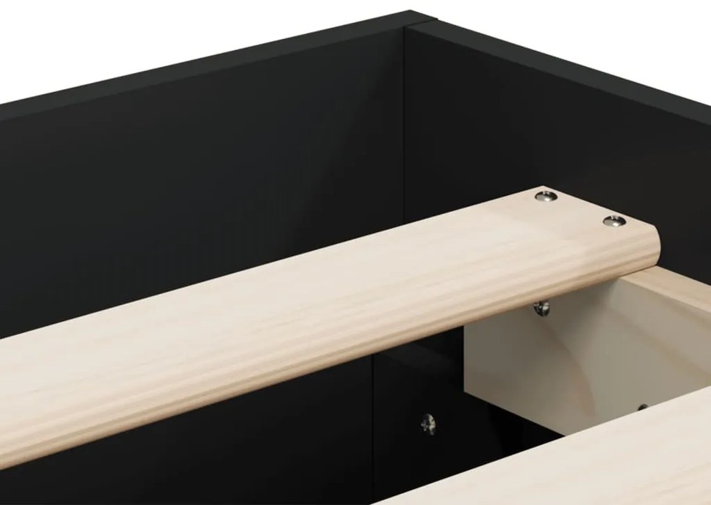 Estrutura de cama c/ gavetas 150x200 cm derivados madeira preto