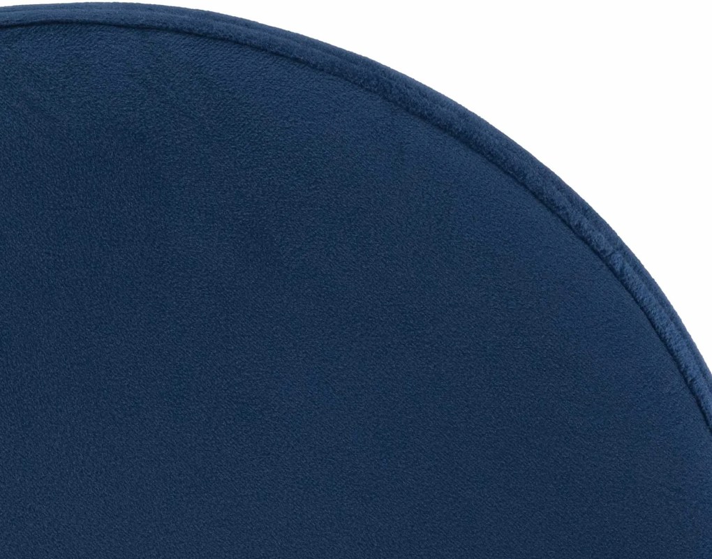 Banco de bar Ponte em veludo e com estrutura branca 38,5 x 60-81 x 38,5 cm Azul