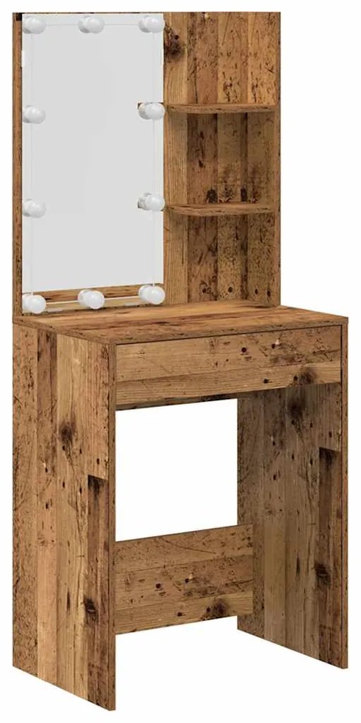 Conjunto toucador com luzes LED derivados madeira madeira velha